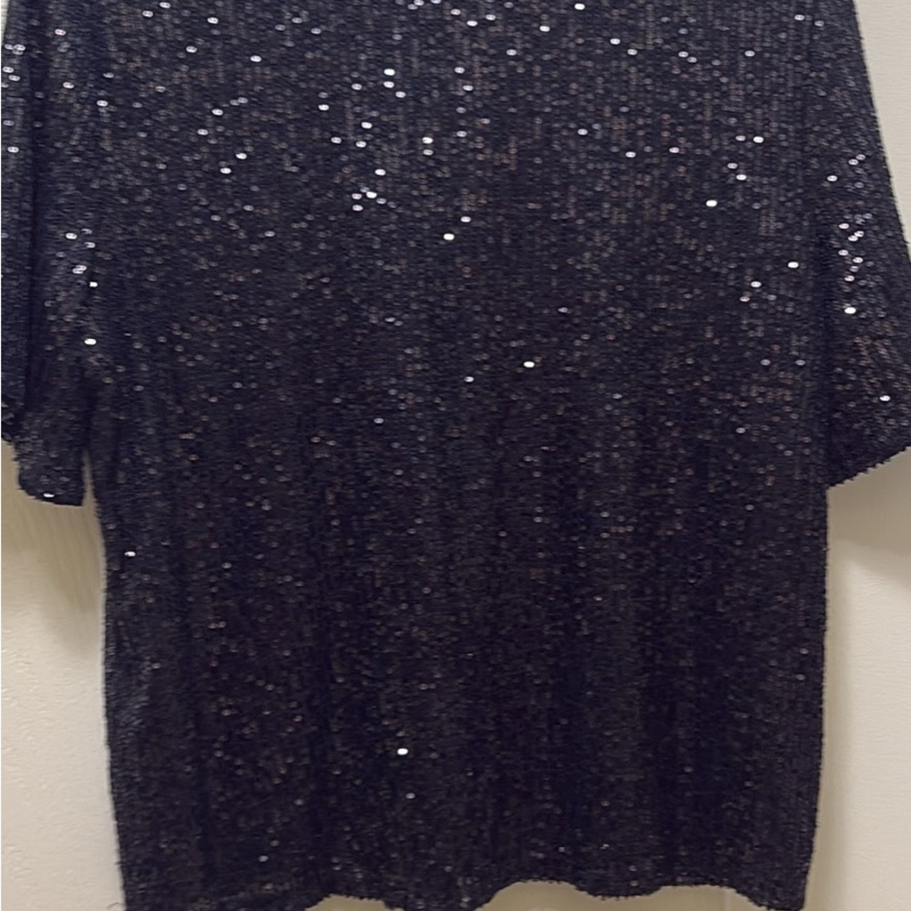 Ava & Grace Black Sequin Blouse